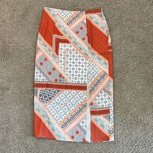 Midi printed silky skirt